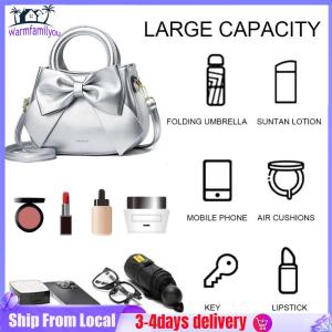 Womens Casual PU Crossbody Bag with Bow Embellishment Lightweight and Stylish for Daily Use