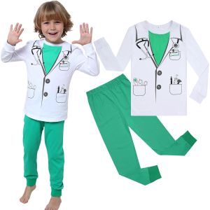 Doctor Costume Kids Halloween Pajamas Toddler Cosplay Theme Party Clothes Baby Boy Career Day Game Clothing Girl Green Sets2026