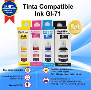 Paket 1 Set Tinta Canon GI71 For Printer G1020 G2020 G2021 G2060 G3020 G3021