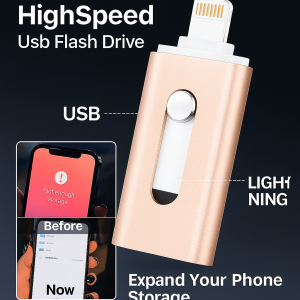 3 In 1 Multi Function USB Flash Drive Apple And Android Compatible Type C Waterproof High Speed Transfer Large Capacity Metal OTG Flash Drive