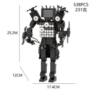 Skibidi Toilet Cameraman Speakerman Titan  Man Compatible with  building blocks  ลำโพง Titan Toilet Man ที่มีในสต็อก vs ติดตามบล็อกการสร้าง Skibiditoilet บล็อกเกมยอดนิยม