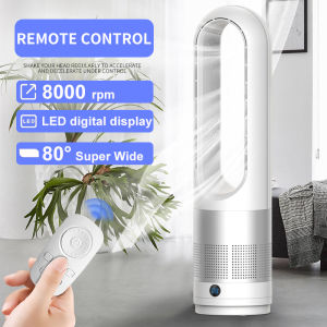 18 Inches Anion Bladeless Fan Air purification Fan Remote Control Digital Display Timing Home Office Mute Desktop Cooling Fan