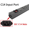 C14 interface PDU Power Strip Distribution Unit 2/3/4/5/6/7/8/9 Ways 3 pin Power Socket Extension with Switch  Surge protection. 