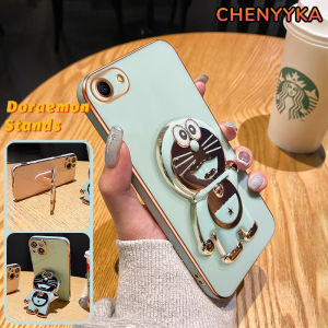 CHENYYKA Casing Ponsel untuk untuk OPPO A37 A37F A83 A71 A71K A39 A57 A57T A53 A53s A33 A32 A11s Case sarung HP desain baru pola Doraemon lucu kartun Cases pola lapisan tipis melindungi Kesing tahan Casing Stands Softcase