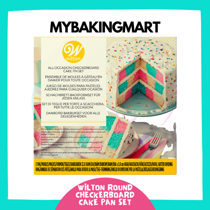 Wilton Round Checkerboard Cake Pan Set, 4Piece Lazada