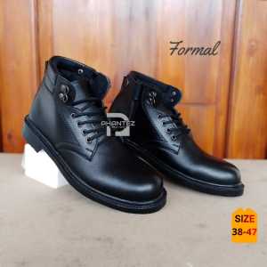 Sepatu Pria PDH Formal Hitam Dop Dinas Kantoran Polisi Satpam ASN Ankle Boot