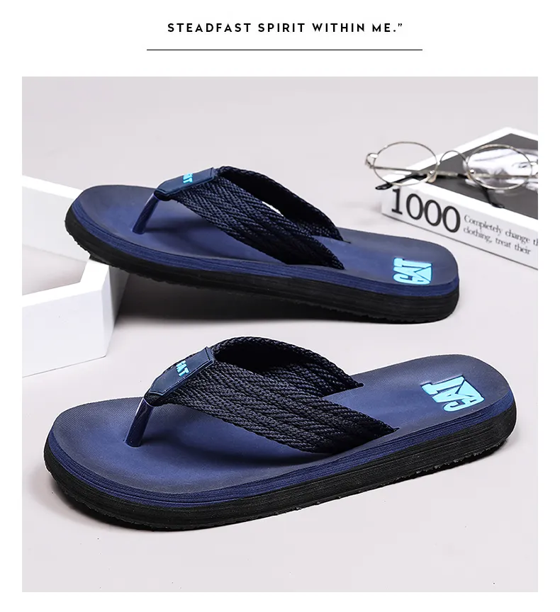 Caterpillar flip flops men รองเท้าแตะแบบรองเท้าแตะชายหาดยืดหยุ่น