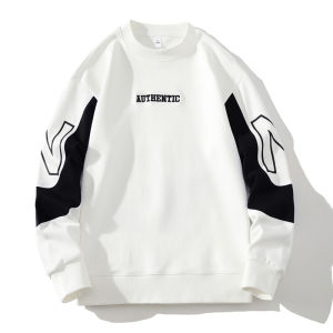 Sweater Crewneck Bordit AUTHENTIK Sweater Pria Wanita Fleece Size M - XXL