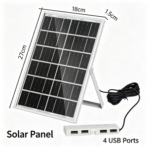 Solar Charging Panel 6W Fast Charging Solar Energy Panel With 4 USB Ports For Camping Cellphone