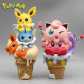 ส่งเร็วภาพอนิเมะไอศกรีมโปเกมอน Eevee Kirby Gengar Slowpoke Pikachu Psyduck Bulaur Bassnorlax คอลเลกชันของเล่นโมเดล. 