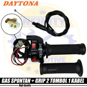 Gas Spontan + Hand Grip DYT 2 Tombol 1 Kabel Engine On Off Starter Universal Semua Motor