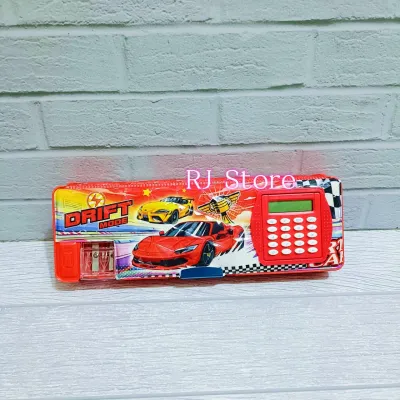 KOTAK PENSIL KALKULATOR MAGNET DENGAN RAUTAN / KOTAK PENSIL KARAKTER / kotak pensil