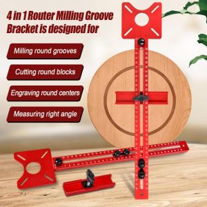 MM/Inch Multifunctional Cabinet Hardware Jig and Router Guide 4 in 1 Router Milling Groove Bracket Router Circle Cutting Jig...