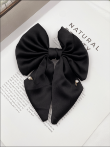 Korean Bow Hairclip Silky Elegant Women Ribbon Hairpin Bridal Headdress Fashion Hair Accessories