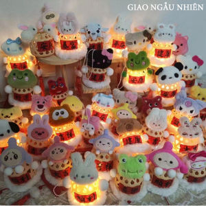 Đồ chơi lồng đèn trung thu - Lồng đèn con thỏ Quả cầu thỏ ngọc phát sáng đáng yêu đèn led nhấp nháy kèm tay cầm