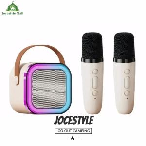 [Jocestyle Mall] Bluetooth-Compatible 5.3 Portable Karaoke Machine with Wireless Mic Karaoke Machine Adjustable LED Lights Gifts for Kids Adults