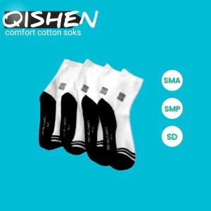 COTTON SOCKS Kaos Kaki Sekolah Premium Hitam Putih SD SMP SMA bahan Catton