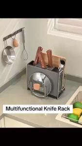 Multi-Function Rack Kitchen Storage Holder Utensil Organizer Cutting Board Pot Lid