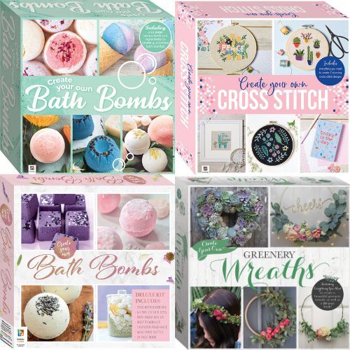 Create Your Own Greenery Wreath Kit/Cross Stitch/Bath Bombs/Bath Bombs