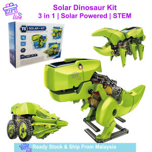 3 in 1 DIY Solar kit for Kids Solar Powered Dinosaur Toy Mounting Kit Science Solar Learning & Education Toys 太阳能玩具 Tenanga Matahari Mainan Kanak Lelaki Giftlive