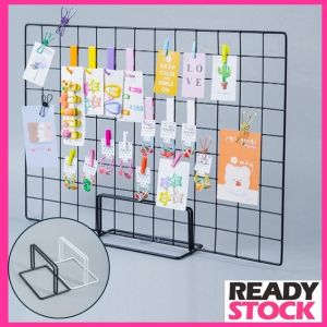 DIY Wirenet Wall Deco Photo Display Stationery Organizer Wall Decoration with Led stripe Stationery besket Tray Photo Clip