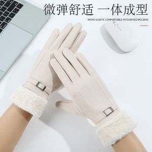 LANDIS Warm Winter Women Gloves Cold-proof Touch-screen Full Finger Mittens Casual Comfortable Riding Protective Mittens Daily Use