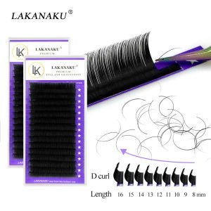 Lakanaku 16Rows C/D Curl 0.05-0.20mm Thickness 8-17mm Handmade Korean Pbt Eyelash Extension Natural Soft Faux Mink Eyelashes False Lashes For Extension