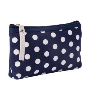 GTRBFDS Simple Dot Makeup Bag Portable Canvas Travel Storage Bag Korean Style Skincare Storage Cosmetic Bag Daily Storage