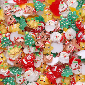 20-50Pcs 8-11mm Mixed Style Christmas Beads Halloween Resin Beads for Jewelry Making DIY Hair Accessories Crafts Decoration