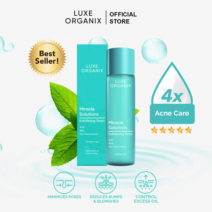 Luxe Organix Miracle Solutions Aha/Bha Pore Toner 150mL | Lazada PH