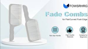 Fade Combs - 2PCS Barber Gradient Positioning Combs Flat/Curved Push Edge for Blending Fades Hair Cutting Guide Tools for Home & Salon Use