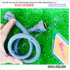 Dây cấp cao cấp mềm chịu áp KAG-DCB600 ren trong D21 dài 60cm Dây dẫn nước bố tán thau bọc nhựa máy nước nóng không gỉ séc chuyên dùng vùng biển