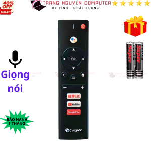 Remote điều khiển tivi Casper A3 Mã 08 Giọng nói Điều Khiển TV Casper Netflix - Youtube Google Play - Tặng kem pin - Trang Nguyễn Computer