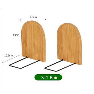 DUKEEN 1 Cặp Giá Đỡ Giá Để Tài Liệu Trái Cây Tre Tự Nhiên Cho Gia Đình Văn Phòng Giá Đỡ Chặn Sách Giá Sách