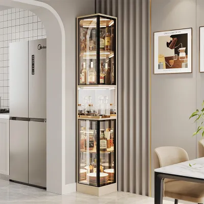 Display Cabinet Glass Corner Display Home Living Room Against The Wall Modern And Simple TV Cabinet Side Wine Cabinet Storage Rack
