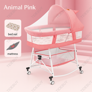 TIDEBUY Multifunctional Baby Bed With Mattress Crib Set 4 In 1 Baby Crib For Newborn With Mosquito Net Free Shipping