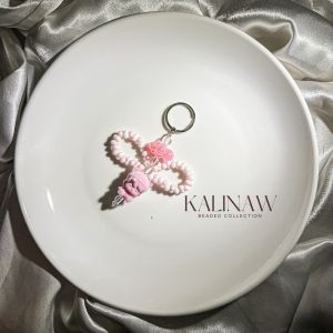 KALINAW PastelPuff Molly Velvet Clouds Peanut Beaded Keychain/ Phone Lanyard