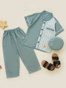 SETELAN BAJU KOKO ANAK CANARYA GRATIS PECI USIA 1-10 TAHUN