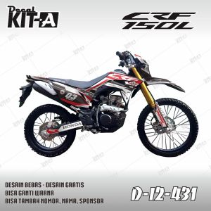 Decal CRF 150 L MOTIF SUPERMOTO HITAM PUTIH MERAH D-I2-431 I2-952 D-I2-1544 D-I2-1547