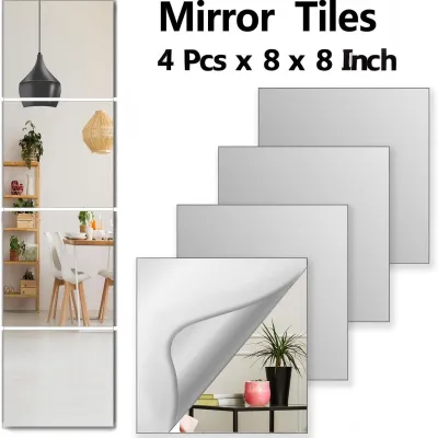 IMUTO Mirror Wall Full body Dress Mirror Square Self adhesive Acrylic Splicing Mirror Living Room Bedroom Bathroom Personalized Fashion DIY HD Mirror