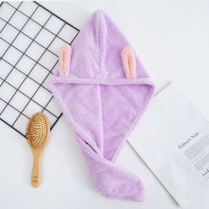 Cute Rabbit Ear High Absorbent Hair Towel Quick Dry Hair Towel