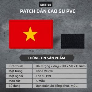 PATCH CAO SU PVC VELCRO COMBO 2 CÁI | PATCH CỜ CÁC NƯỚC 3D 80X50MM GẮN BALO MOLLE ÁO MŨ OUTDOOR