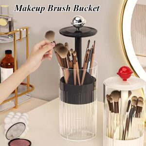 360° Makeup Brush Bucket Tube Press Automatic Lifting High-End Large Capacity Makeup Brush Bucke