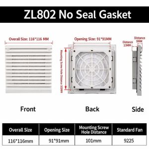 LUSIT White Vent Grille Dustproof Waterproof Louver Vent Air Ventilation System ABS Fan Grille Electric Cabinet