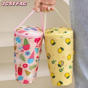 JCSYFAC Xách tay trà sữa Tote Túi nhiệt bảo quản túi thân thiện với môi túi xách mang cách nhiệt cup Bìa Tumbler cup phụ kiện