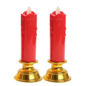 SWEET 2Pcs Cordless Electronic Candle Light Creative Battery Operated Simulated Candle Light Gift Portable Swing Flameless Candles Home Decor