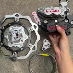 cK MIO 260MM GALFER DISC w/4pot Caliper 260mm + HOSE (4Holes) WITH Qr code (