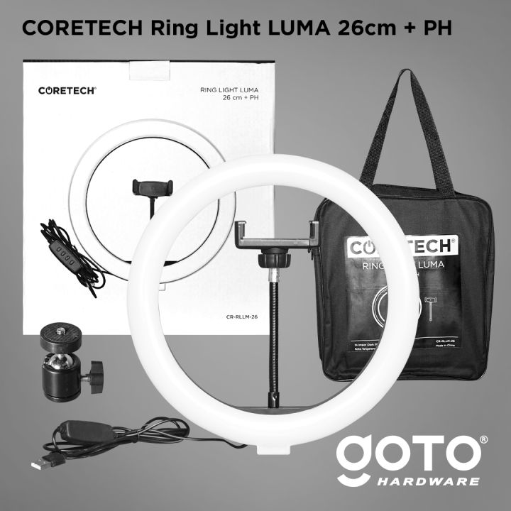Coretech Luma Selfie Ring Light LED 26 CM Lampu Makeup Selfi