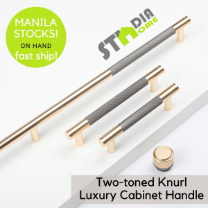 Manila Stock Stadia Home Luxury European Design Two-Toned Knurl Aluminum Alloy Cabinet Handle Drawer Pull Furniture Knob