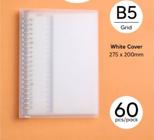 120 Pages B5 Notebook with Ruler A5 Notebook Loose Leaf Refillable Line Notebook Grid Notebook Diary Book Buku Nota 笔记本